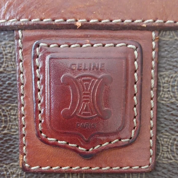 Celine Brown Toiletry Bag with Leather Trim - Picture 2 of 14